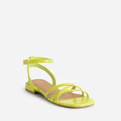 Sandale plate lime verni^Texto Clearance