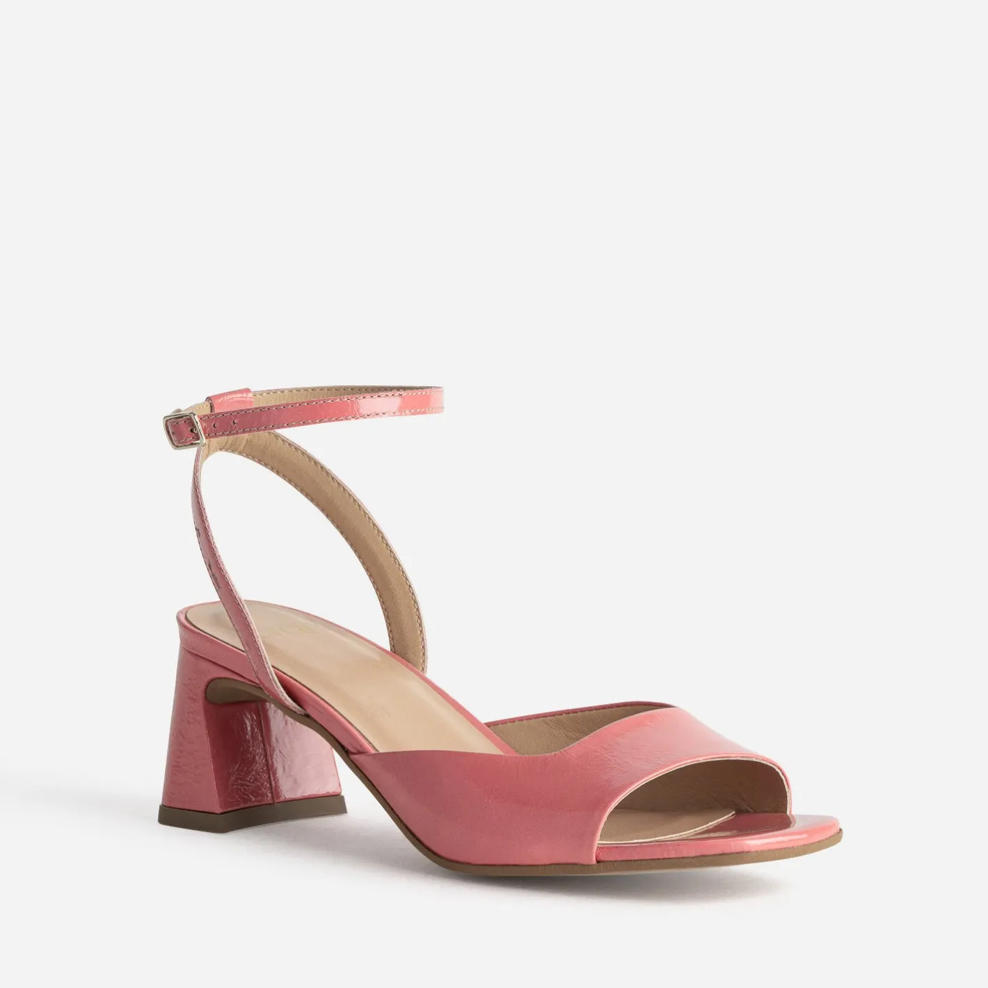Sandale cuir verni décolleté carré^Eram Sale