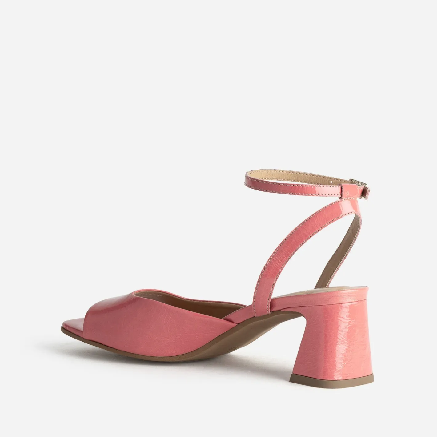 Sandale cuir verni décolleté carré^Eram Sale