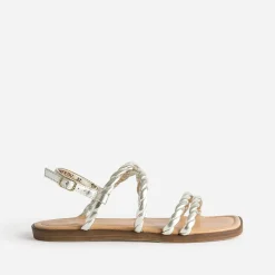 Sandale dée en cuir brides entrelacées^Texto Discount