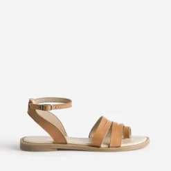 Sandale marron en cuir^Texto Discount