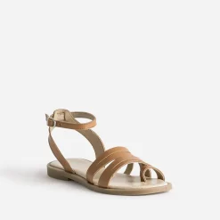 Sandale marron en cuir^Texto Discount