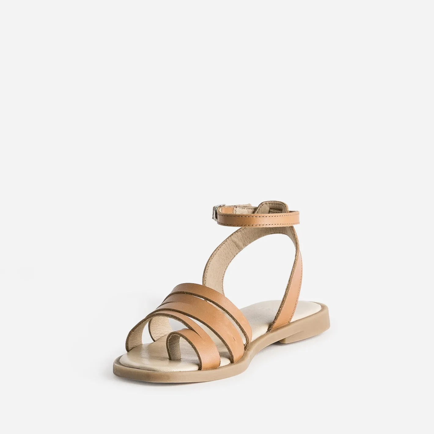 Sandale marron en cuir^Texto Discount