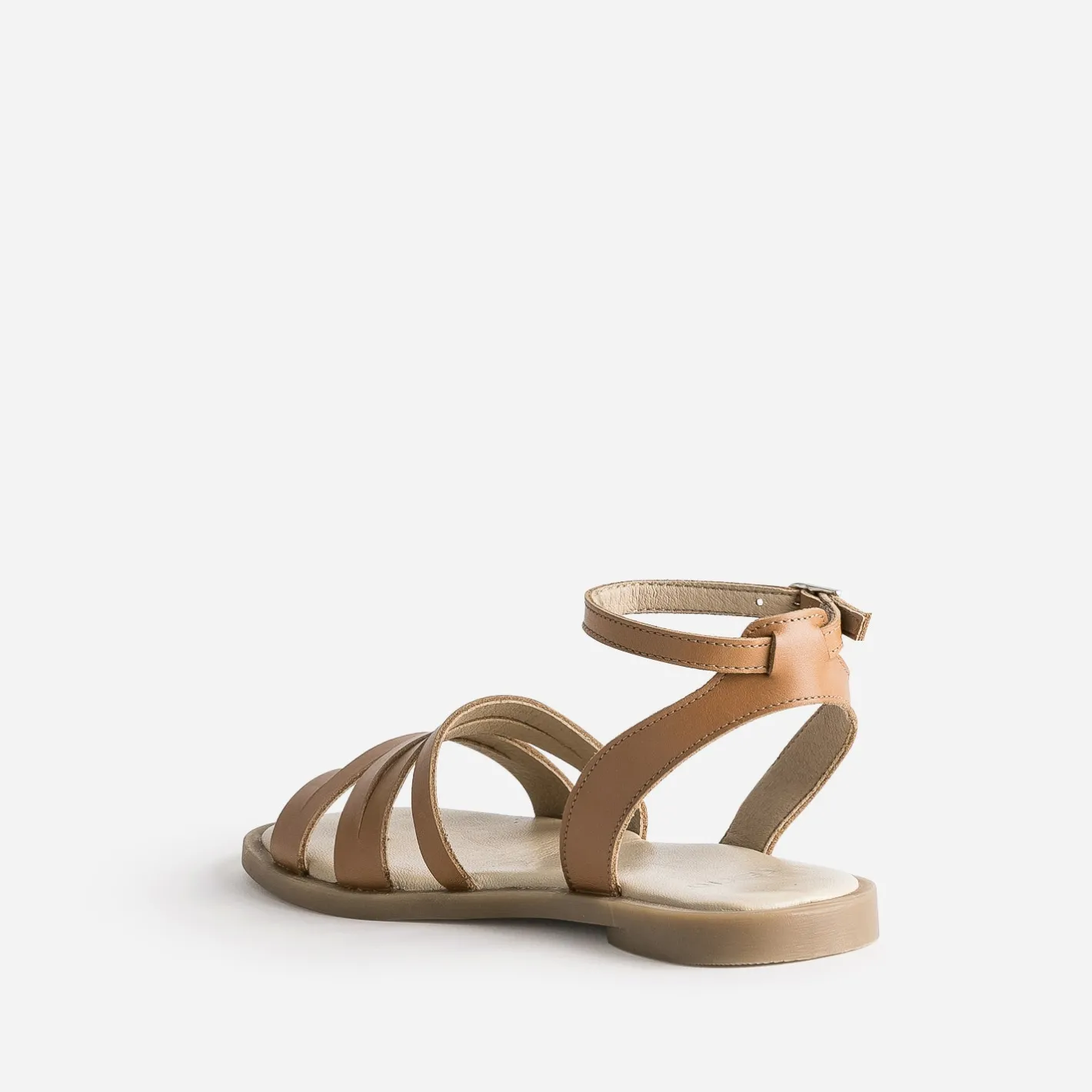 Sandale marron en cuir^Texto Discount
