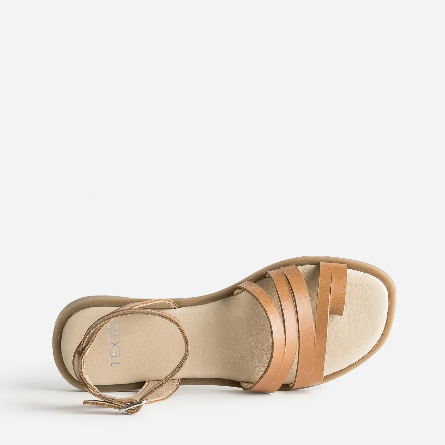 Sandale marron en cuir^Texto Discount