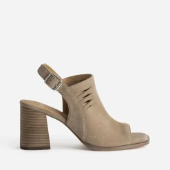 Sandale cuir velours open-toe^Texto Sale