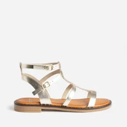 Sandale-spartiate camel cuir^Eram Hot