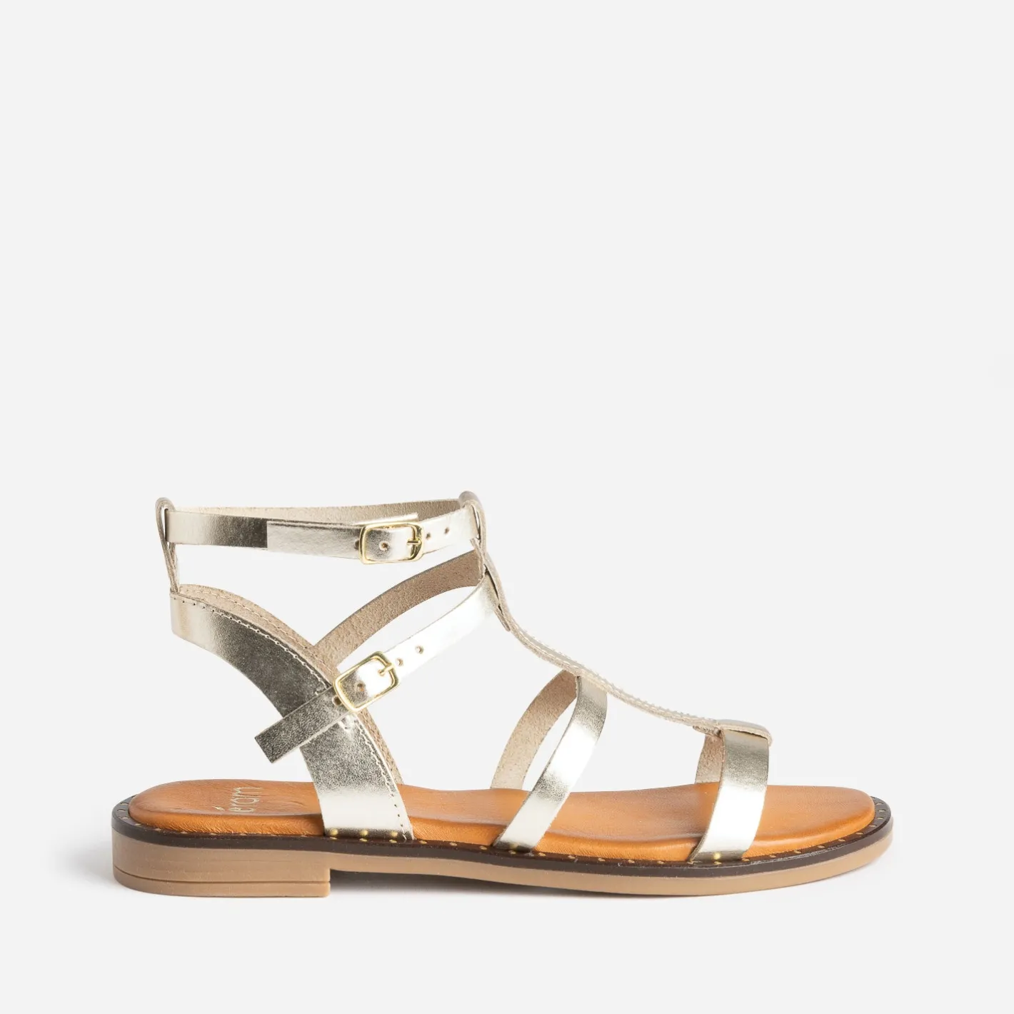 Sandale-spartiate camel cuir^Eram Hot