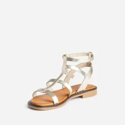 Sandale-spartiate camel cuir^Eram Hot