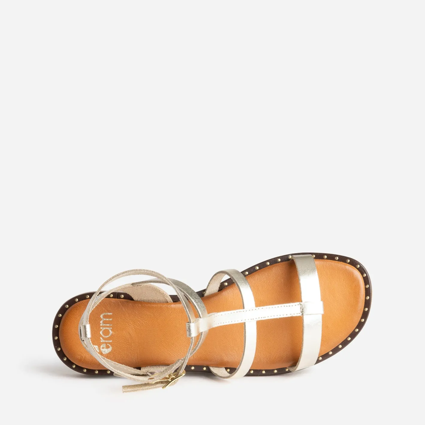 Sandale-spartiate camel cuir^Eram Hot