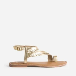 Sandale-tong dée cuir tressé^Texto Discount