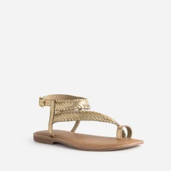 Sandale-tong dée cuir tressé^Texto Discount