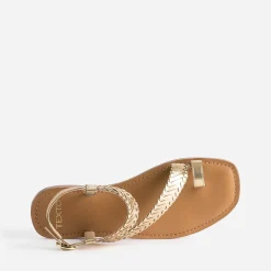 Sandale-tong dée cuir tressé^Texto Discount