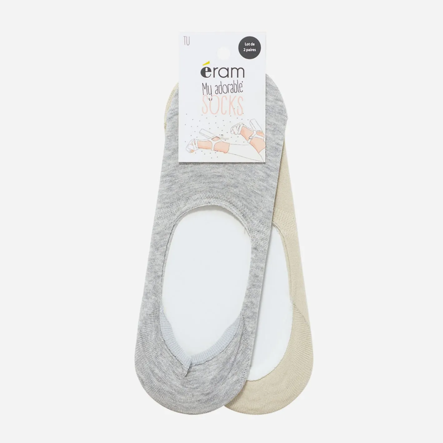 Socquettes courtes beiges et grises^Eram Hot