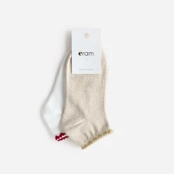 Socquettes dées et écrues bdées cœurs^Eram Online