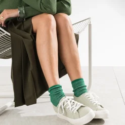 Tennis à plateforme amande en toile^Texto Outlet