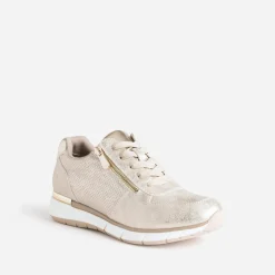 Tennis beige doré perforée^Eram