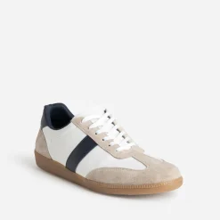 Tennis he cuir détails beige et marine^Eram Hot
