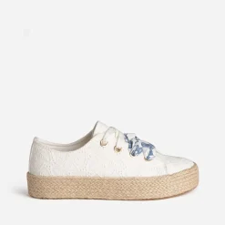 Tennis blanche toile avec broderies^Eram Outlet