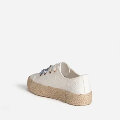 Tennis blanche toile avec broderies^Eram Outlet