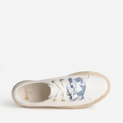 Tennis blanche toile avec broderies^Eram Outlet
