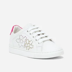 Tennis he en cuir à contrefort rose fluo verni^Buggy New