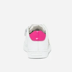 Tennis he en cuir à contrefort rose fluo verni^Buggy New