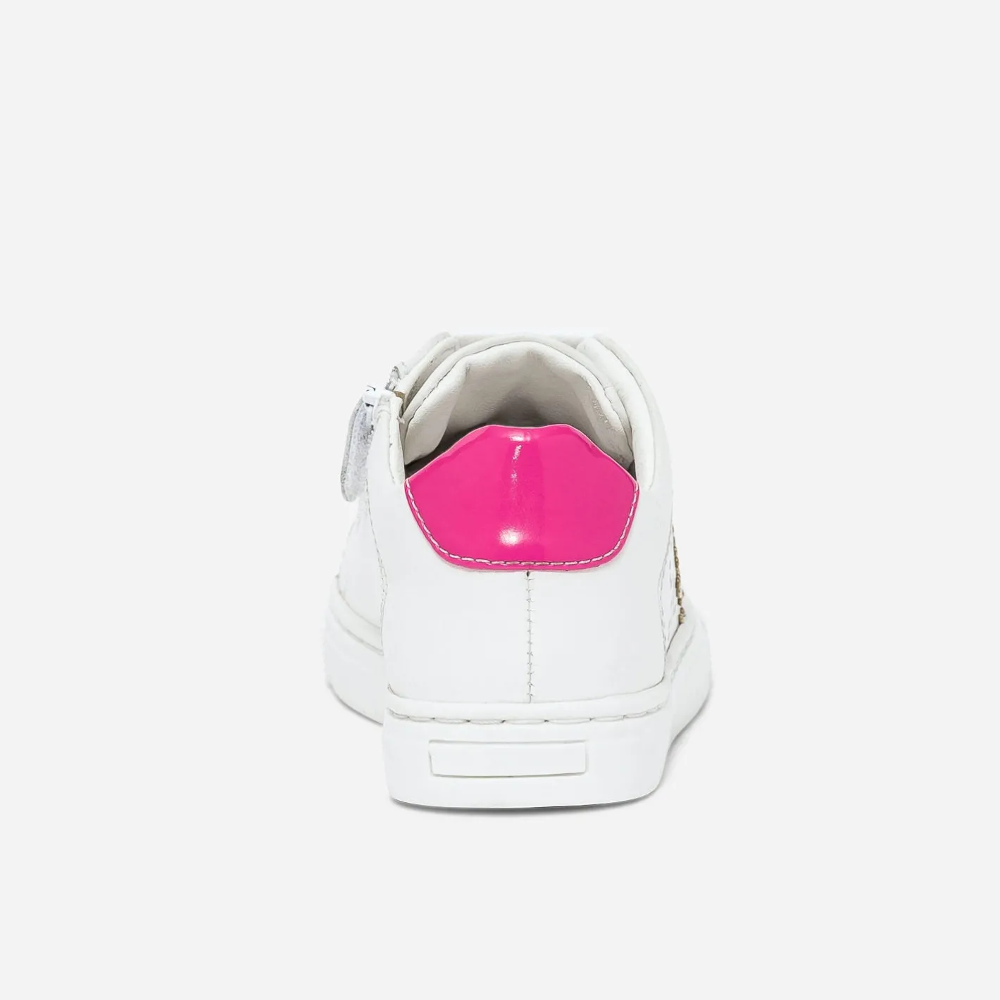 Tennis he en cuir à contrefort rose fluo verni^Buggy New
