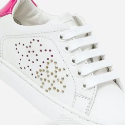 Tennis he en cuir à contrefort rose fluo verni^Buggy New