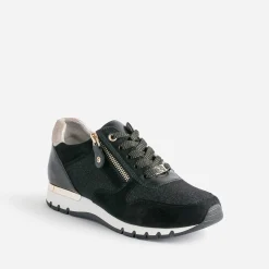 Tennis e en cuir et textile pailleté^Caprice New