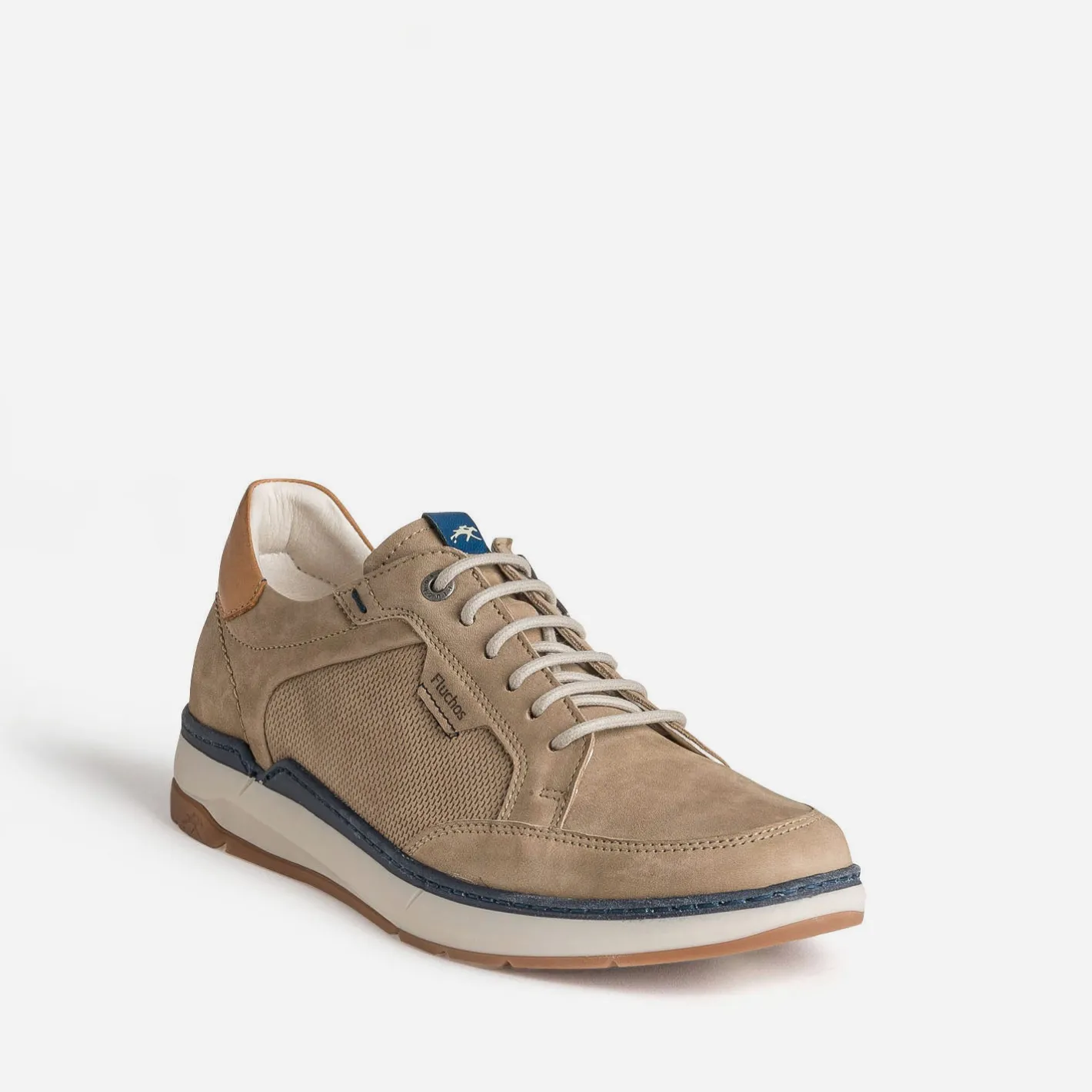 Tennis cuir détails marine^Fluchos New