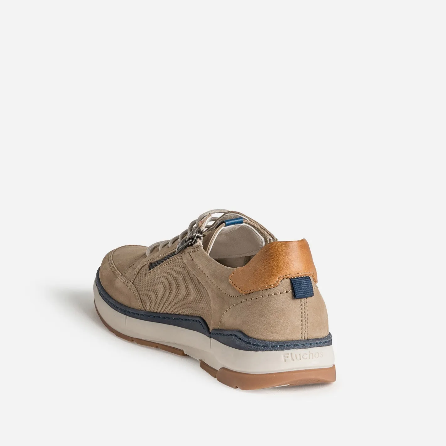 Tennis cuir détails marine^Fluchos New