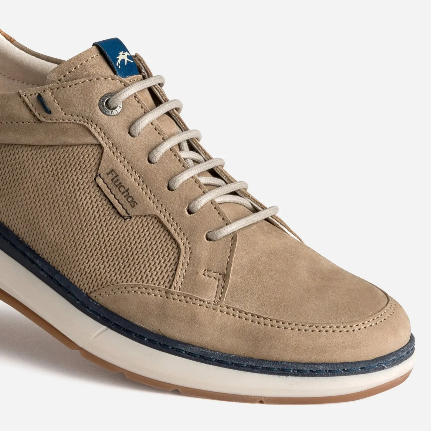 Tennis cuir détails marine^Fluchos New