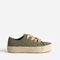 Tennis kaki en toile brodée dentelle éco-conçue^Eram Online