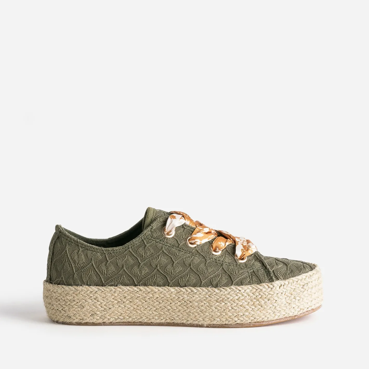 Tennis kaki en toile brodée dentelle éco-conçue^Eram Online