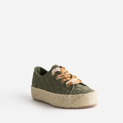 Tennis kaki en toile brodée dentelle éco-conçue^Eram Online