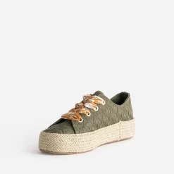 Tennis kaki en toile brodée dentelle éco-conçue^Eram Online