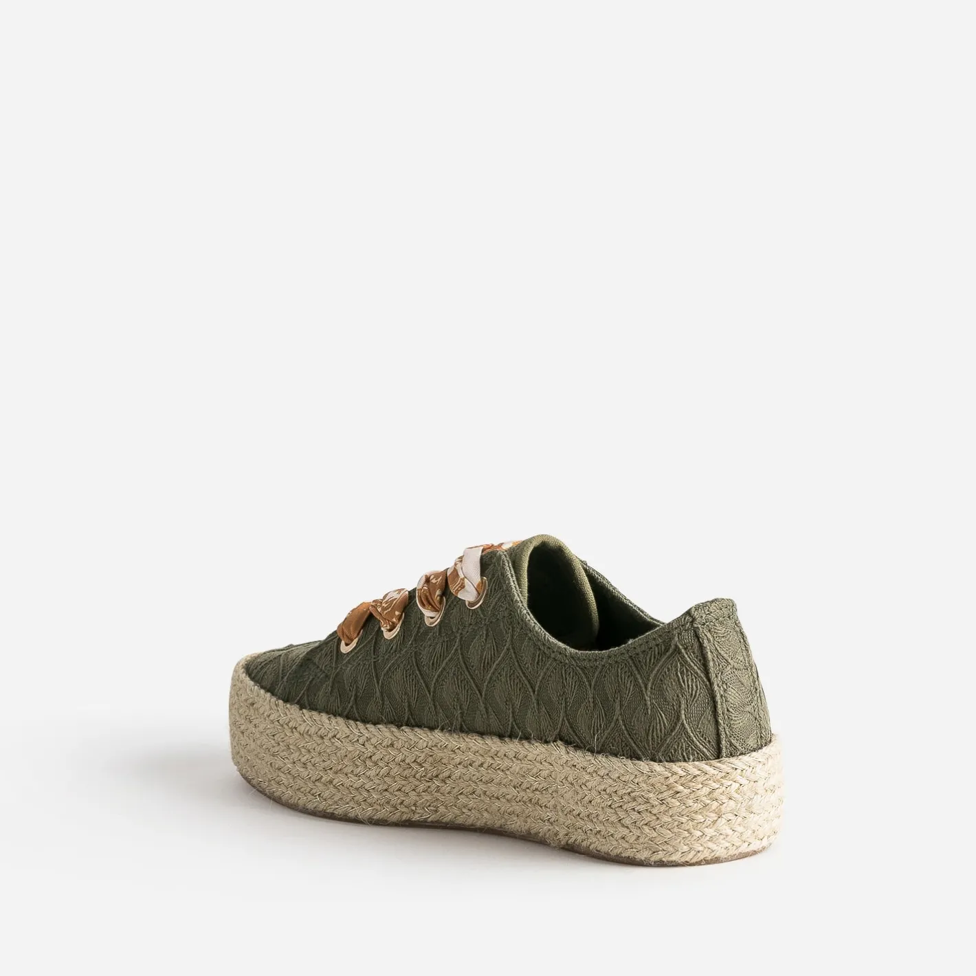 Tennis kaki en toile brodée dentelle éco-conçue^Eram Online