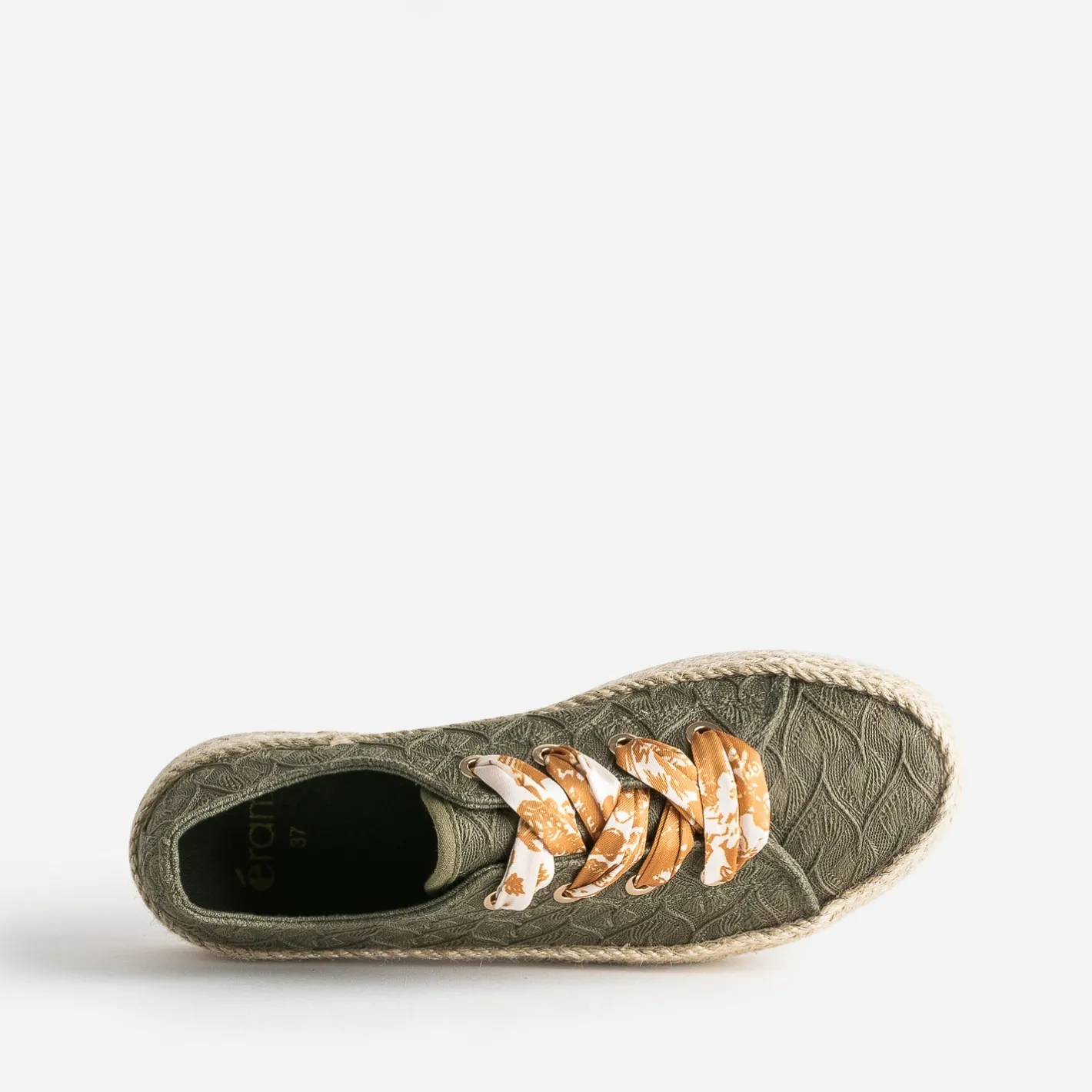 Tennis kaki en toile brodée dentelle éco-conçue^Eram Online