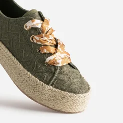 Tennis kaki en toile brodée dentelle éco-conçue^Eram Online