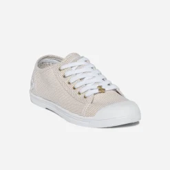 Tennis beige rayée blanc et argent^Le Temps des Cerises Outlet