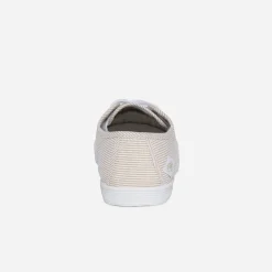 Tennis beige rayée blanc et argent^Le Temps des Cerises Outlet
