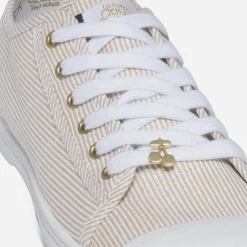 Tennis beige rayée blanc et argent^Le Temps des Cerises Outlet