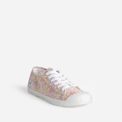 Tennis blanche toile fleurie^Le Temps des Cerises Hot