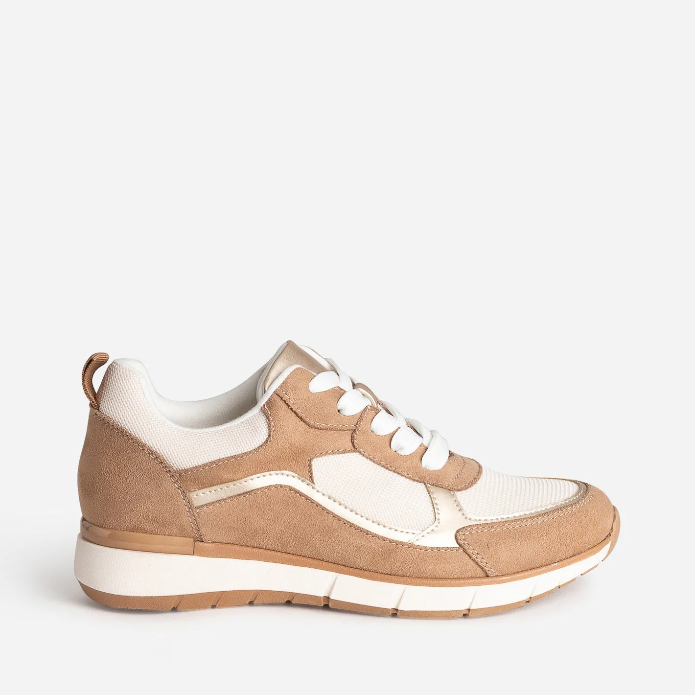 Tennis marron, beige et doré semelle amovible^Eram
