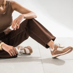 Tennis marron, beige et doré semelle amovible^Eram