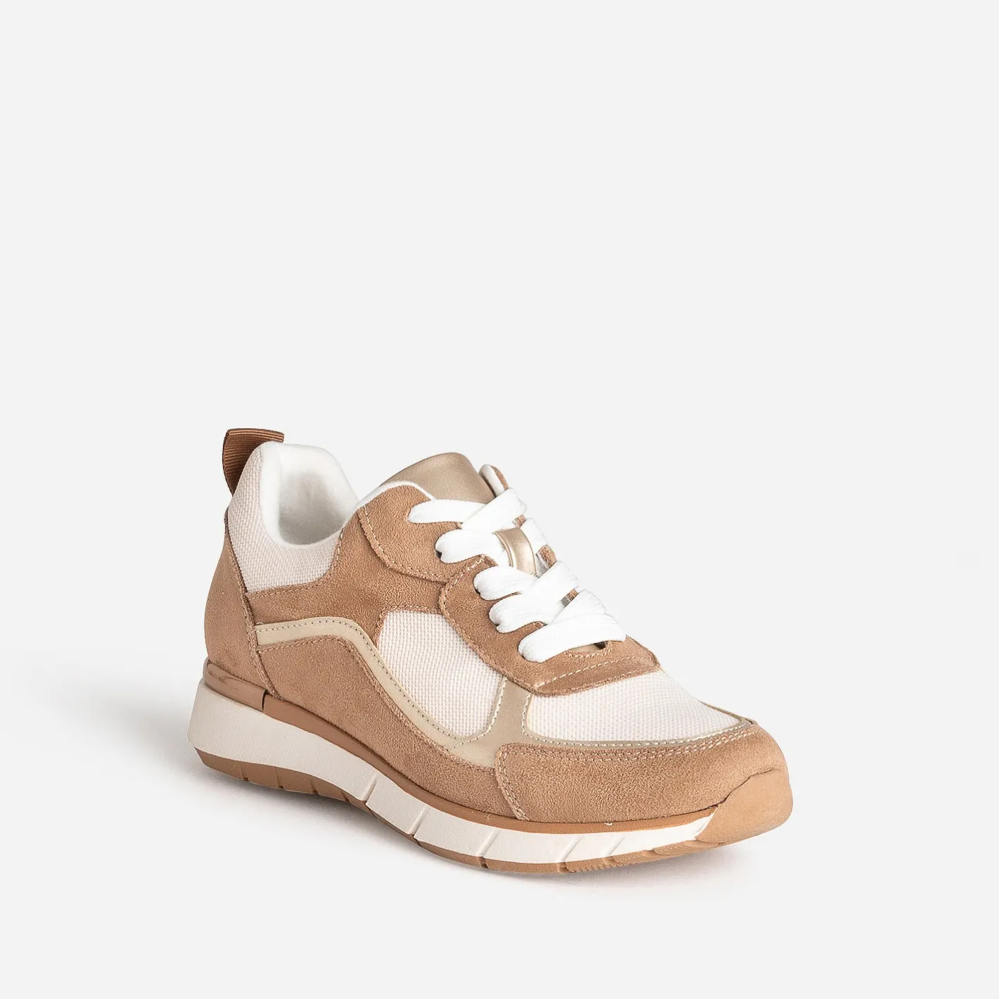 Tennis marron, beige et doré semelle amovible^Eram
