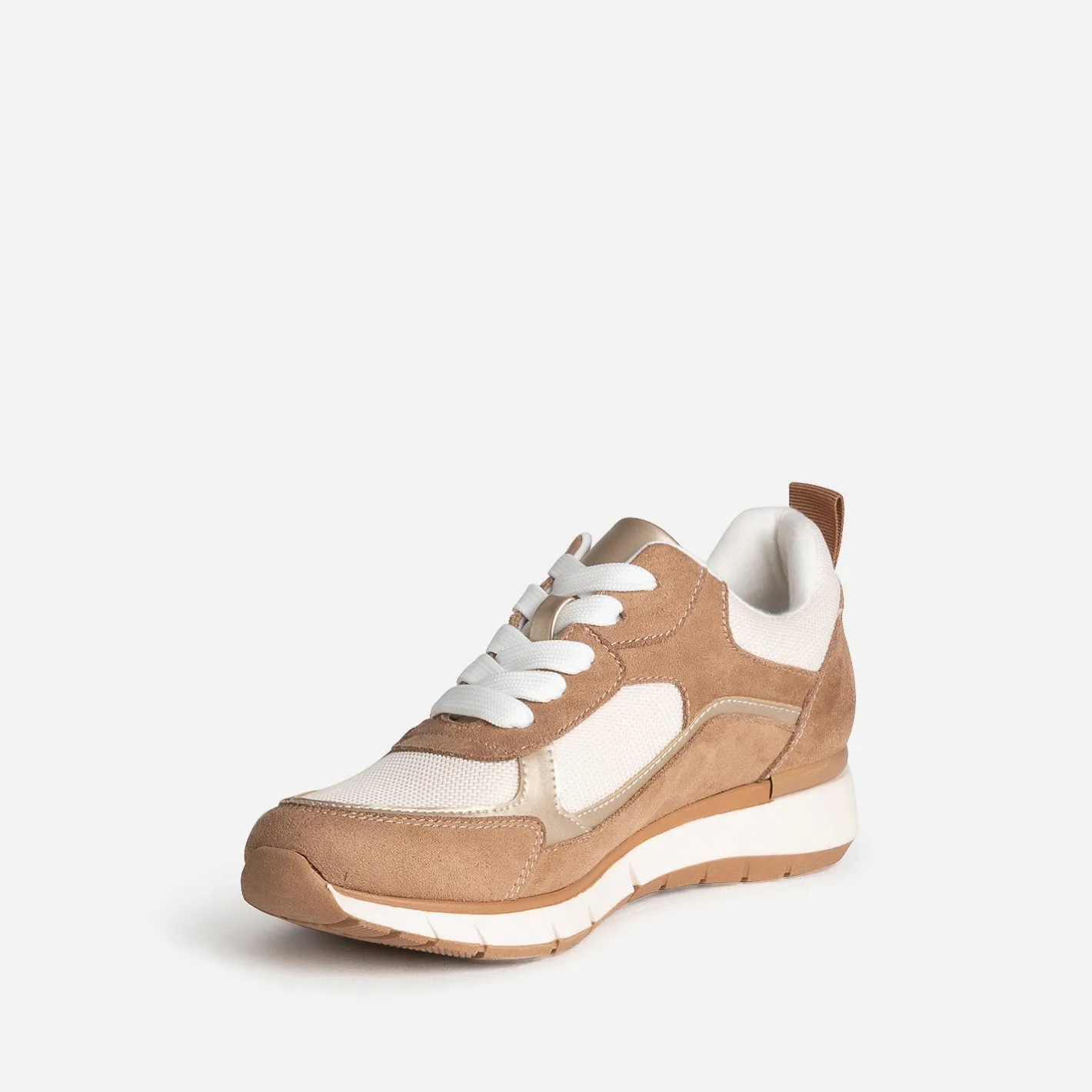Tennis marron, beige et doré semelle amovible^Eram