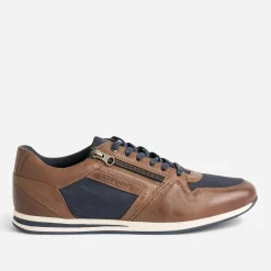Tennis marron et marine en cuir et toile^Redskins Outlet