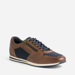 Tennis marron et marine en cuir et toile^Redskins Outlet